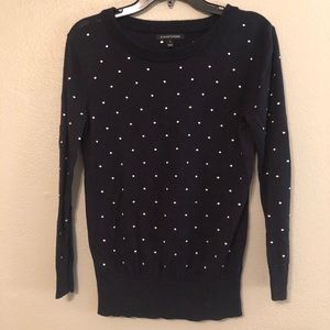 Fun navy blue polka dot sweater